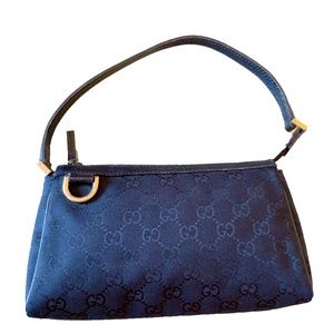 💯% Authentic GUCCI® Black GG Canvas Abbey Pochette